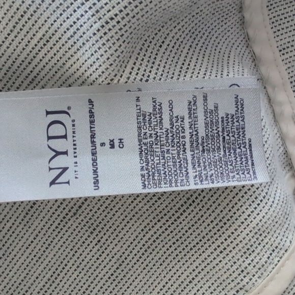 NYDJ Blue And White Striped Linen-Blend Single-Button Blazer Size Small - Picture 9 of 10